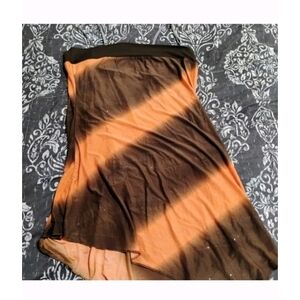 Amisu Orange and Brown Striped Blouse